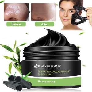 Mascarilla de bambú negra exfoliante y limpiadora, prerparar la piel para un maquillaje perfecto