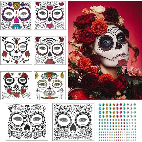 Tatuajes  para la cara temporales ideal para disfraz de Catrina